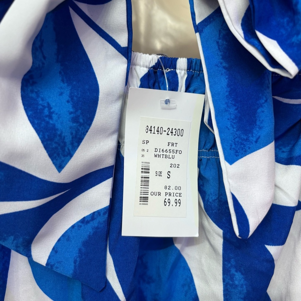 Blue Leaf One-Shoulder Bow Maxi Dress | FORE S - Picture 7 of 11